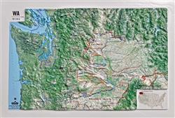 Washington State Wine - Small 3D Map 0057